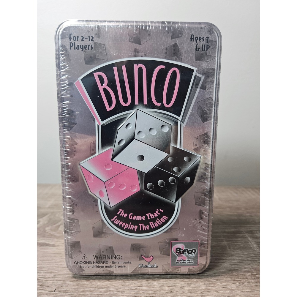 Cardinal Bunco Dice Game in Collectible Silver Tin New Sealed 2-12 Players 2005
